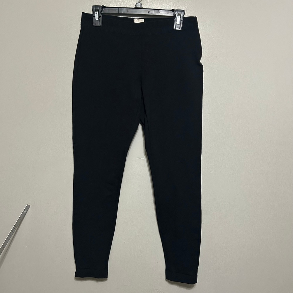 J.Crew The Gigi Pant Womens Trousers 10 Black Side Zip Ponte Knit Work Leggings